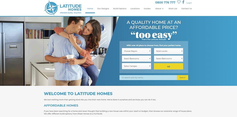 Latitude Homes new website design