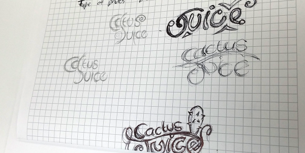 Cactus design logo sketches
